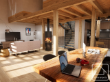 A four bed 4 bath luxury apartment with wellness suite in Les Praz de Chamonix, directly opposite th