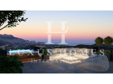 Huge duplex villa with stunning panoramic sea views, roof top terrace and private pool in a closed c