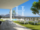Modern villa with amazing panoramic sea views, roof top terrace and private pool in a closed communi