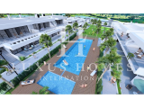 Modern duplex penthouse with large roof top terrace, community pool and amazing golf views, located 