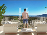 Modern villa with big roof terrace, community pool, tennis court and beautiful views of the sea and 