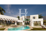 High-end design villa with large pool, garden and beautiful sea view located on a golf resort close 