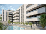 Contemporary apartment with a private terrace, swimming pool, and lounge area, ideally located close