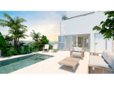 Modern beach townhouse with private swimming pool, roof top terrace and sea view next to the beach